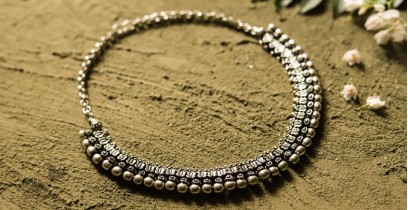 धरा ✽ Antique Finish White Metal ✽ Necklace { 45 }